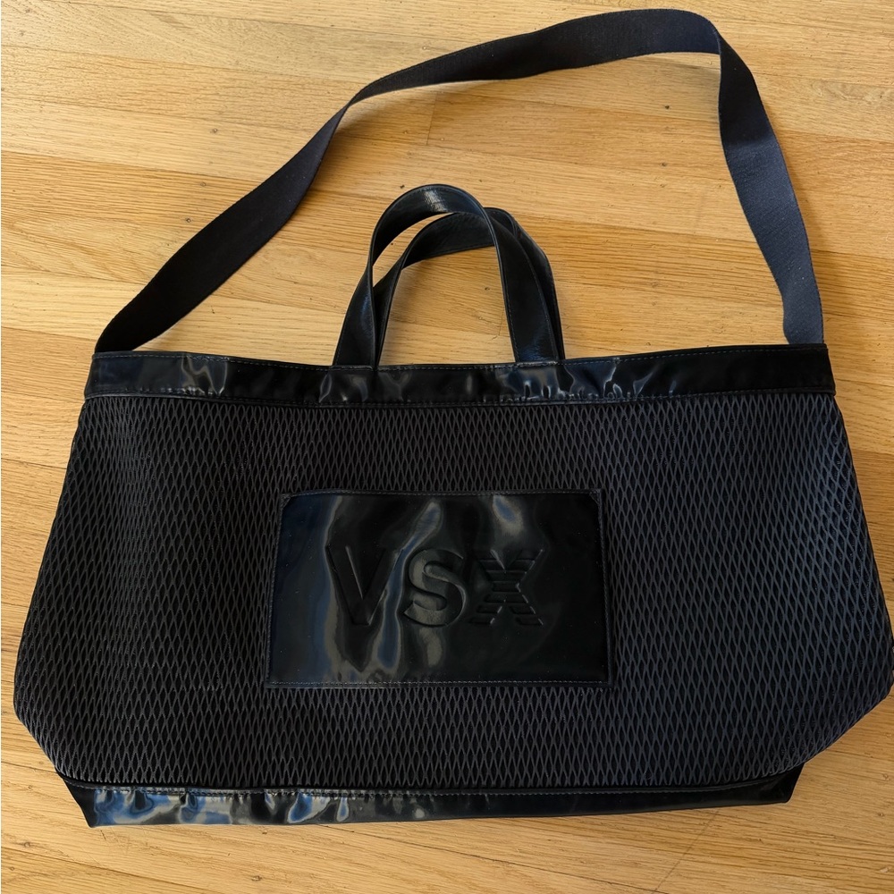 VSX Black Mesh Tote Bag with Shoulder Strap